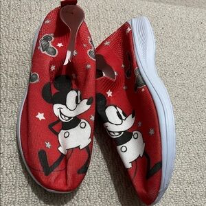 Red Mickey Mouse Slip-On Shoes